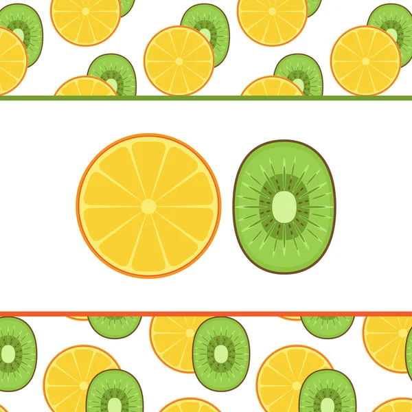 Orangen und Kiwi — Stockvektor