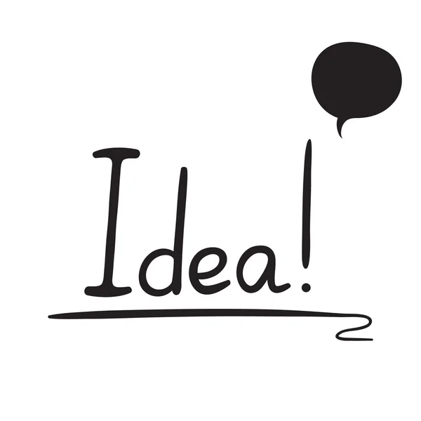 Idea disegnata a mano con bolla vocale — Vettoriale Stock