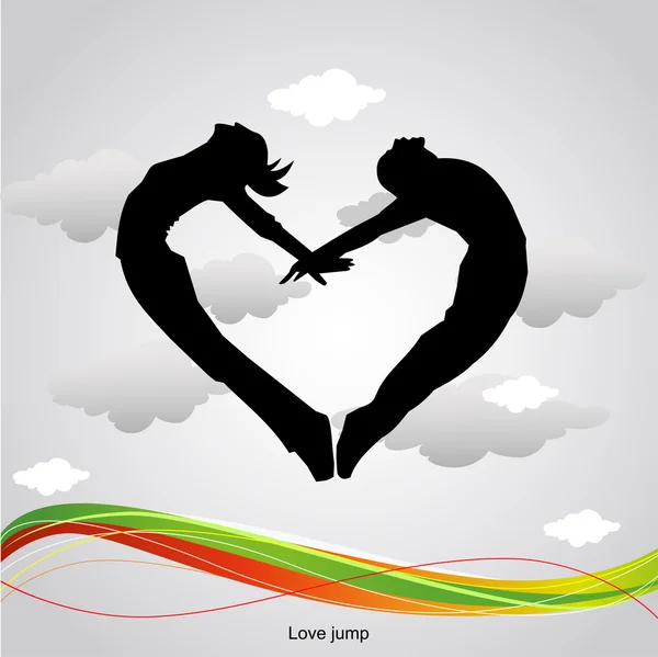 Love jump — Stock Vector