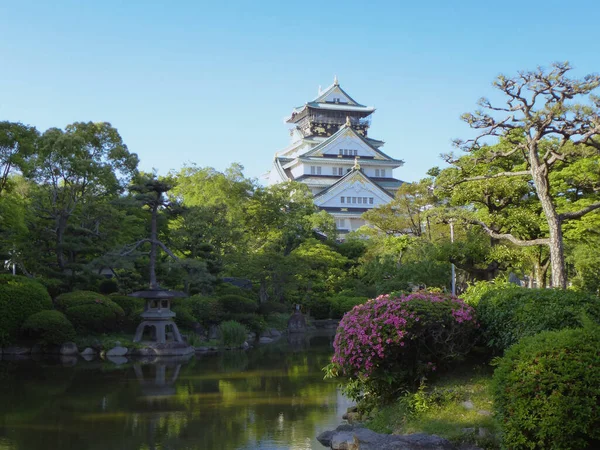 Castelo Osaka Japão Dia Ensolarado Primavera — Fotografia de Stock