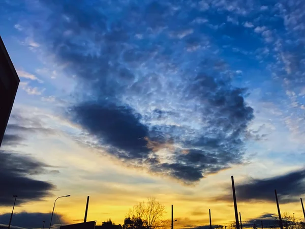 Colorful Morning Sky Clouds Railway Station Killwangen Switzerland — Stock Photo, Image