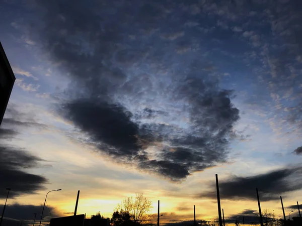 Colorful Morning Sky Clouds Railway Station Killwangen Switzerland — Stock Photo, Image