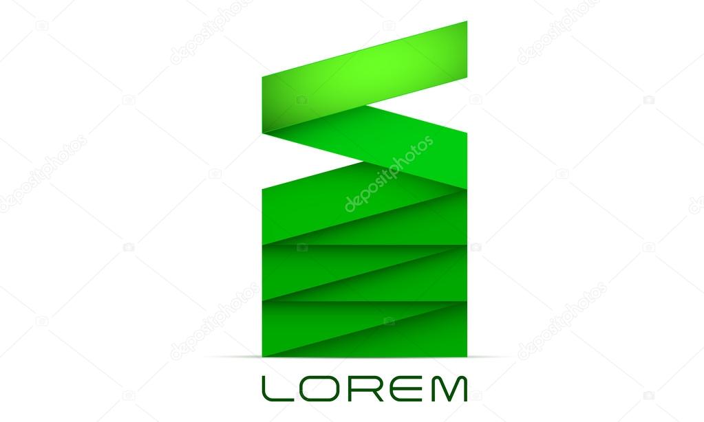 Abstract vector logo template, origami style logotype