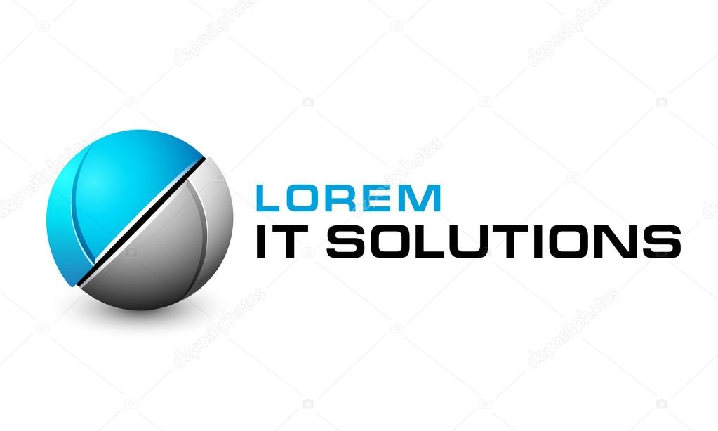 Abstract vector logo template, it solutions business logo, it sector, robotics, hi-tech, hitech, round logo, modern, spherical logo, science logo, lab logo, spherical logo