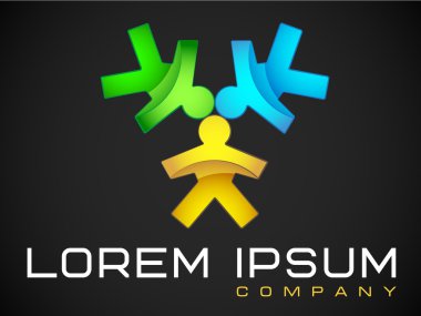 Logo şablonu, vektör, takım, koçluk insanlar,