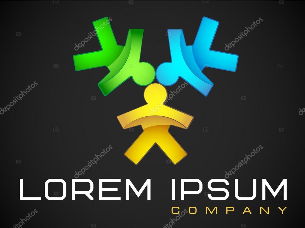 Vector logo template, team, business, coaching, working people, studying people logotypr, teamwork, team players concept, team spirit logo, people communication
