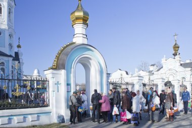 Ortodoks Paskalya Paskalya kek ve yumurta kutsama 