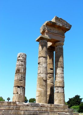 Kalıntıları Acropolis, Rhodes, Yunanistan