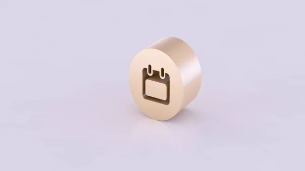 Isolerad Guldfärgad Skiva Cylinder Sett Från Sidan Som Innehåller Teknik — Stockfoto