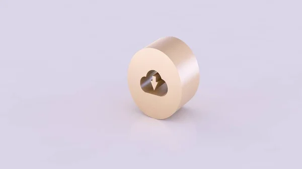 Isolerad Guldfärgad Skiva Cylinder Sett Från Sidan Som Innehåller Teknik — Stockfoto