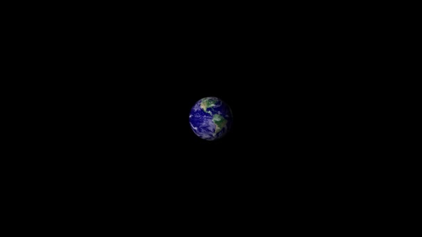 Isolated Fps Realistic Map Earth Black Background Rotating Zooming Russia — Stock Video