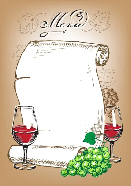 葡萄酒菜单 — 图库矢量图片