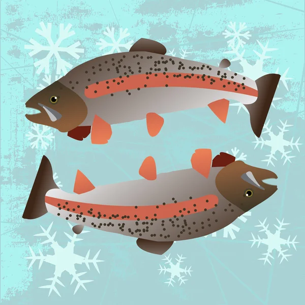 Frozen fish — Stock Vector