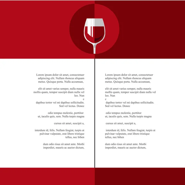 Menú Vino — Vector de stock