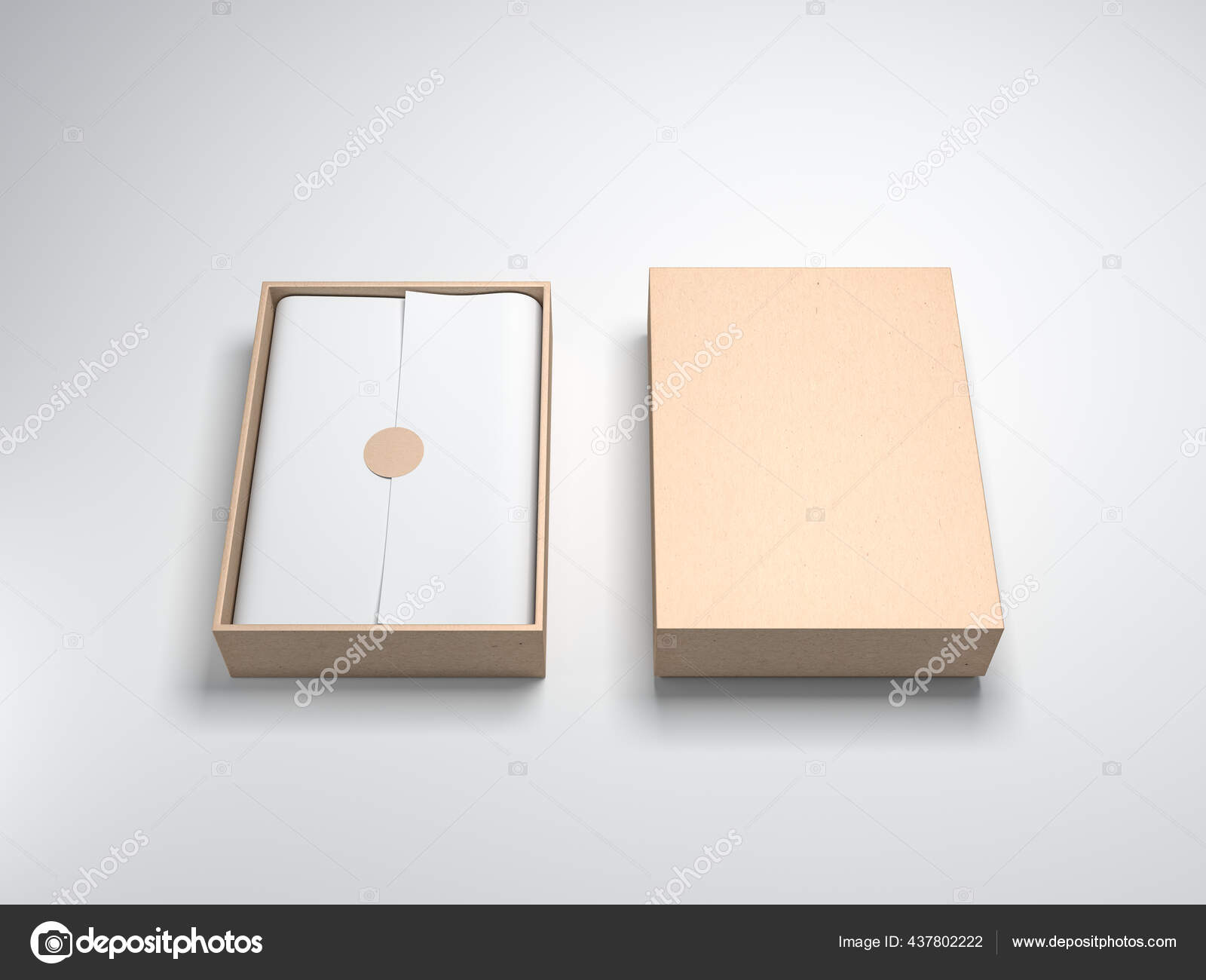 Prime Cardboard Box Open Wrapping Paper Isolated White