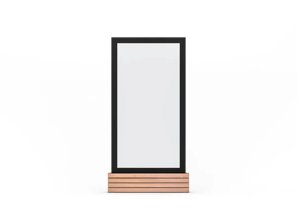 Vykreslování Prázdný Dřevěný Stůl Pro Produkt Izolované Bílém Pozadí — Stock fotografie