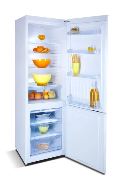 Refrigerator open — Stock Photo, Image
