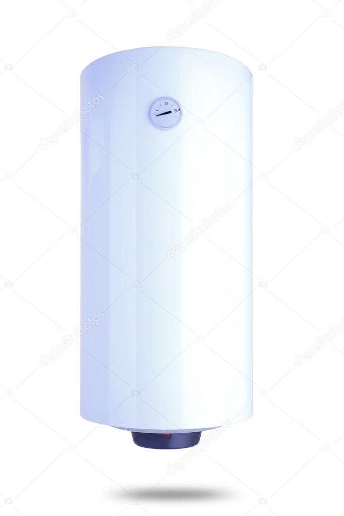 Electric water heater isolated on white, 100 liters