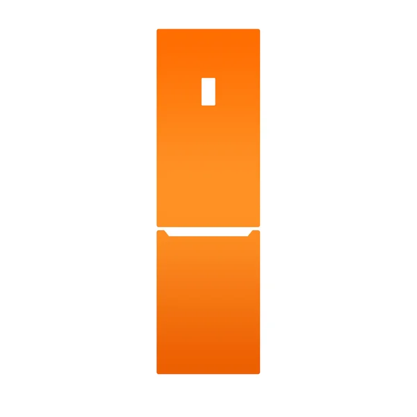 Ícone liso laranja do refrigerador isolado no branco. O display LED externo — Fotografia de Stock