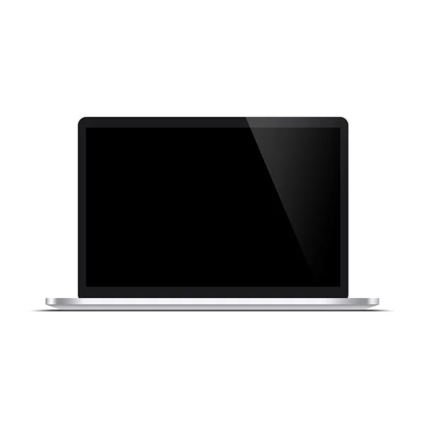 Icono del ordenador portátil, portátil, ultrabook, fondo de pantalla de colores, reloj, aislado en blanco. Abierto — Foto de Stock