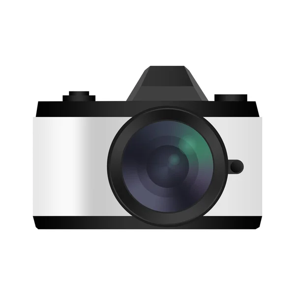 Retro looked white camera. Film, mirrorless. Isolated on white — Stock Photo, Image