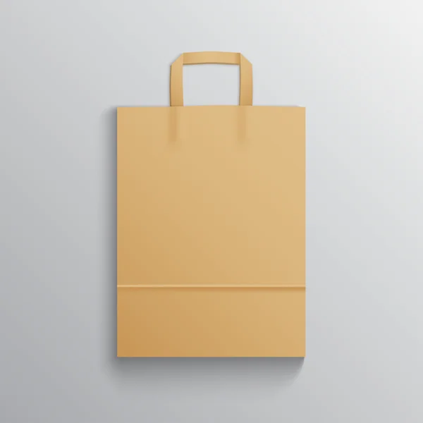 Blank brown paper bag mock up for branding — Stock Vector