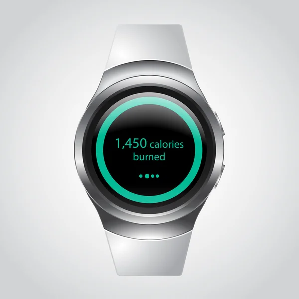 Orologio intelligente con contatore calorie. Fitness Tracker Mockup — Vettoriale Stock