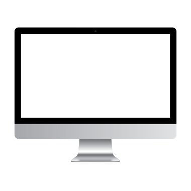 Bilgisayar monitörü Pc, sahte ile üzerine beyaz izole göstermek