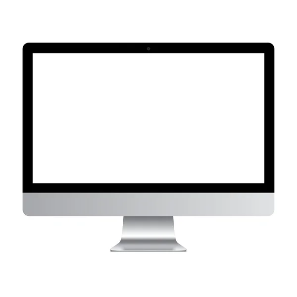 Monitor computer batjocură în sus, PC cu ecran izolat pe alb — Vector de stoc