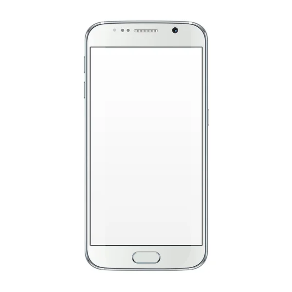 Λευκό Smartphone Mock-up με την κενή οθόνη — Διανυσματικό Αρχείο