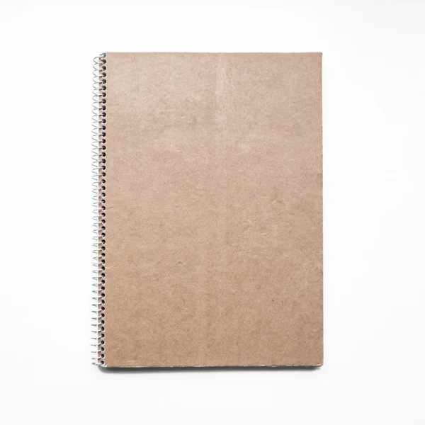 Prázdné notebook s kartónový obal kraft a spirála, maketa — Stock fotografie