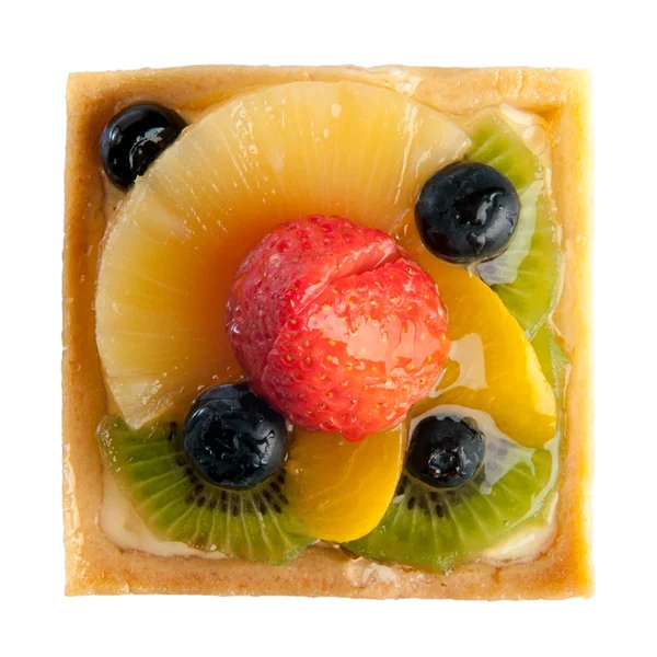 Delicious, strawberry pie, pineapple, kiwi, orange blueberries — Stock Photo, Image