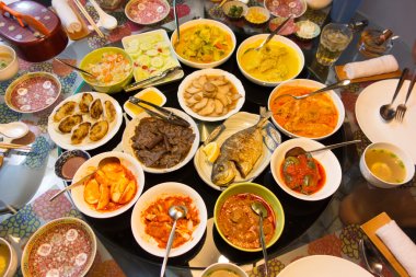 An Asian feast of food