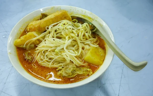 Currylaksa Nudelsuppe — Stockfoto