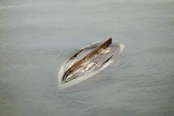 Upturned dingy boat