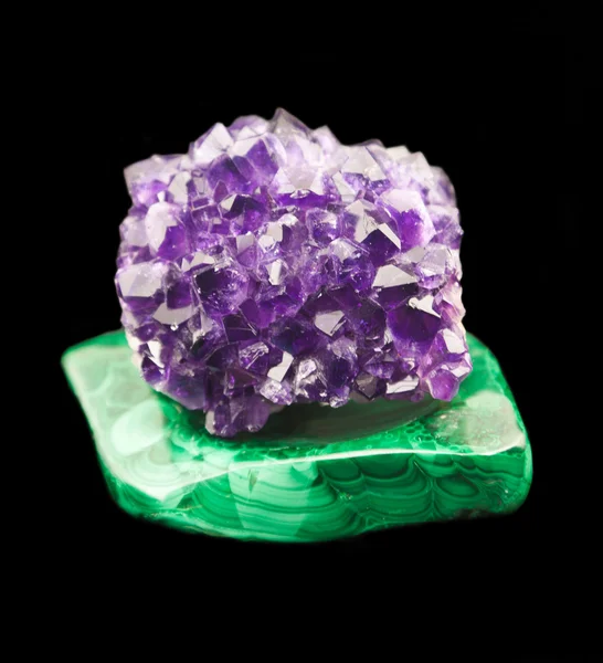 Amethyst dan malachite — Stok Foto