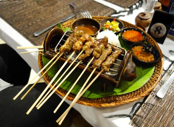 Indonesian sticks of Satay — Stock Photo, Image