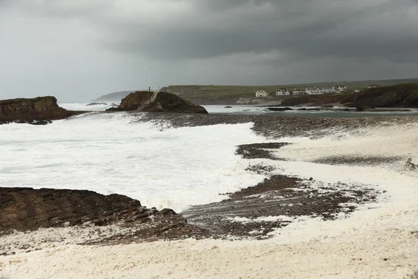 Bude Cornwall breakwater — Stock Photo, Image