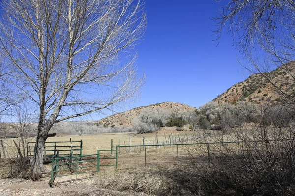 Farm gate on a ranch in New Mexico — Stock Photo, Image