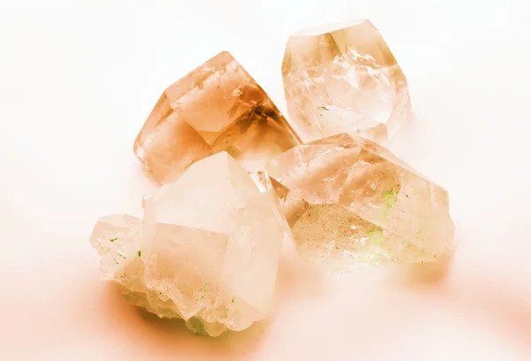 Magnifiques Cristaux Semi Précieux Quartz Couleur Citrine Topaze — Photo