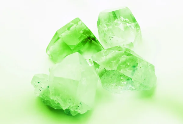 Emerald Green Colored Quartz Crystals — Stock Photo, Image