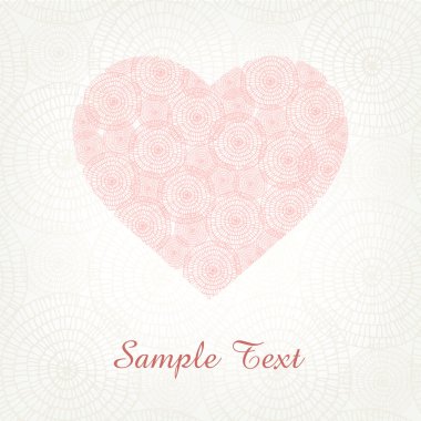 Dantel kalp ile şablon metin arka plan