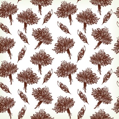 Dikişsiz vintage çiçek desenli