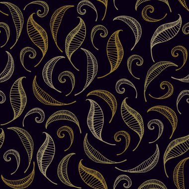 Sorunsuz süslü yaprak desen