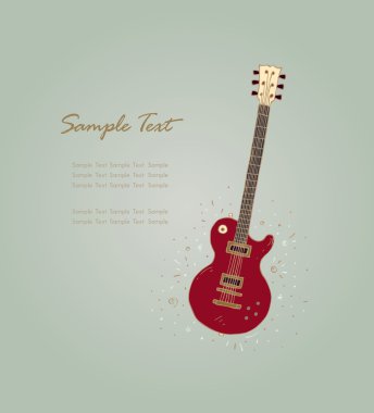 Elle çizilmiş doodle gitar