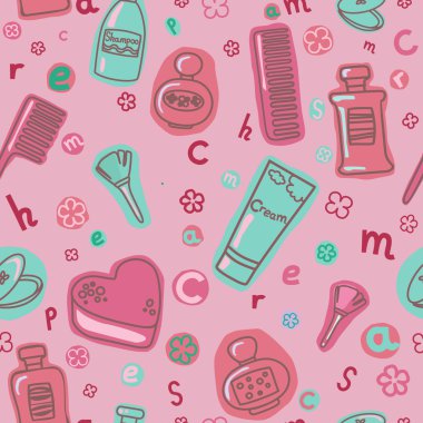 Kozmetik ürünleri ile sorunsuz gül deseni