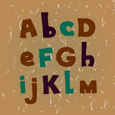 Elle çizilmiş doodle çizgi roman alfabesi