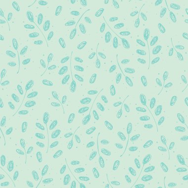 Yaprakları ile sorunsuz vintage doodle desen