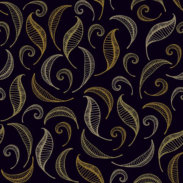 Modèle de feuille ornée sans couture — Image vectorielle