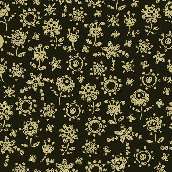 Texture florale désordonnée sans couture — Image vectorielle